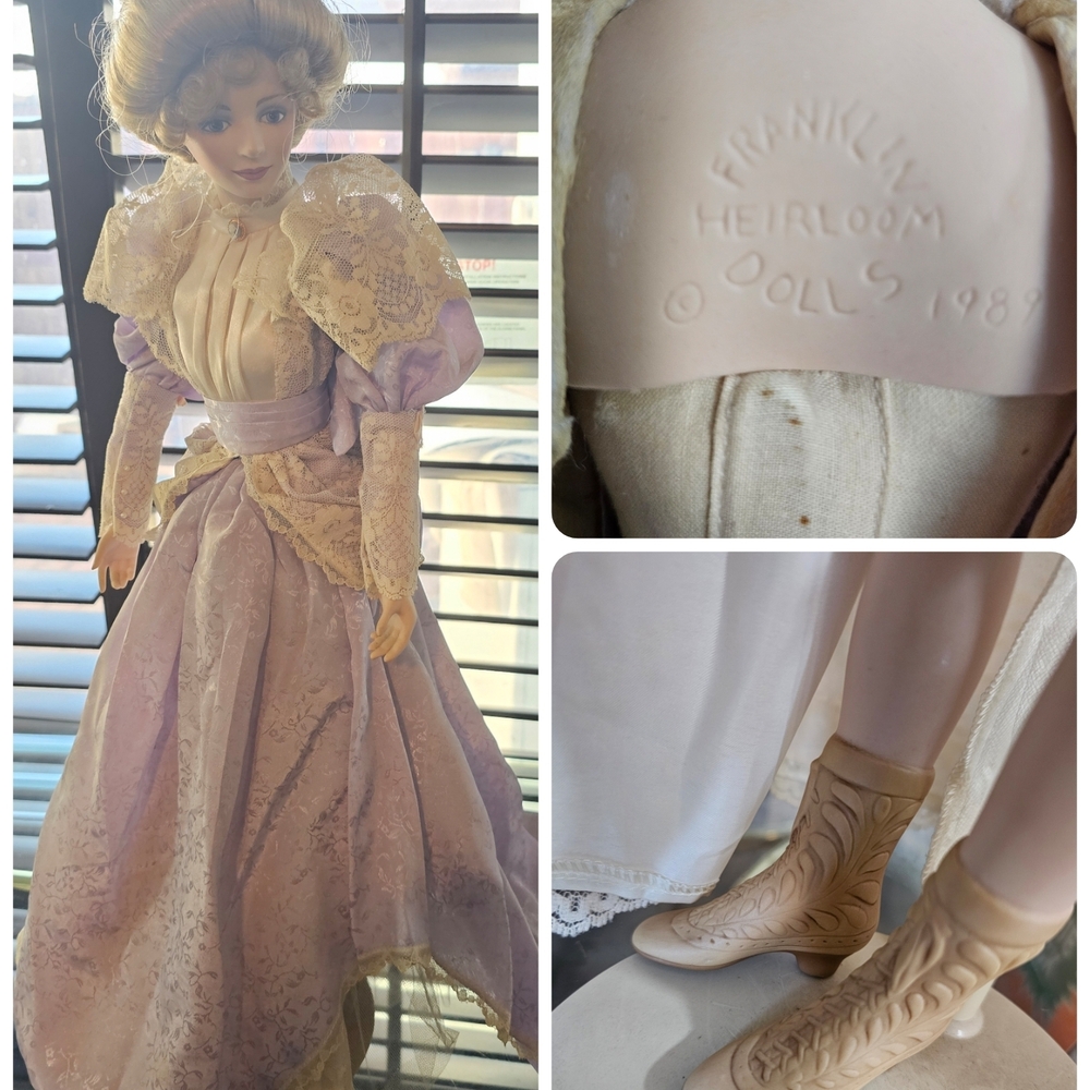 Victorian Lady Doll - Purple and Cream